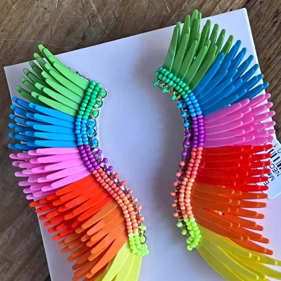 ๐บ๐HP๐๐บ NWT Mignonne Gavigan Madeline Earrings Neon Rainbow - Picture 7 of 16